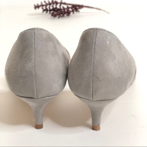 Zara D’Orsay Gray Faux Suede Kitten Heels Pointed - Picture 7 of 7